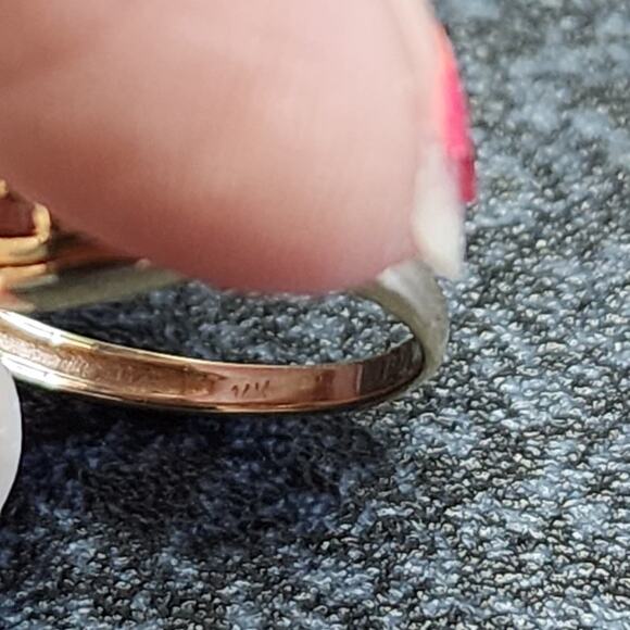 Dainty 14K Fine Yellow Gold Infinity Symbol Round Diamond Accent Pinky Ring - Picture 6 of 12